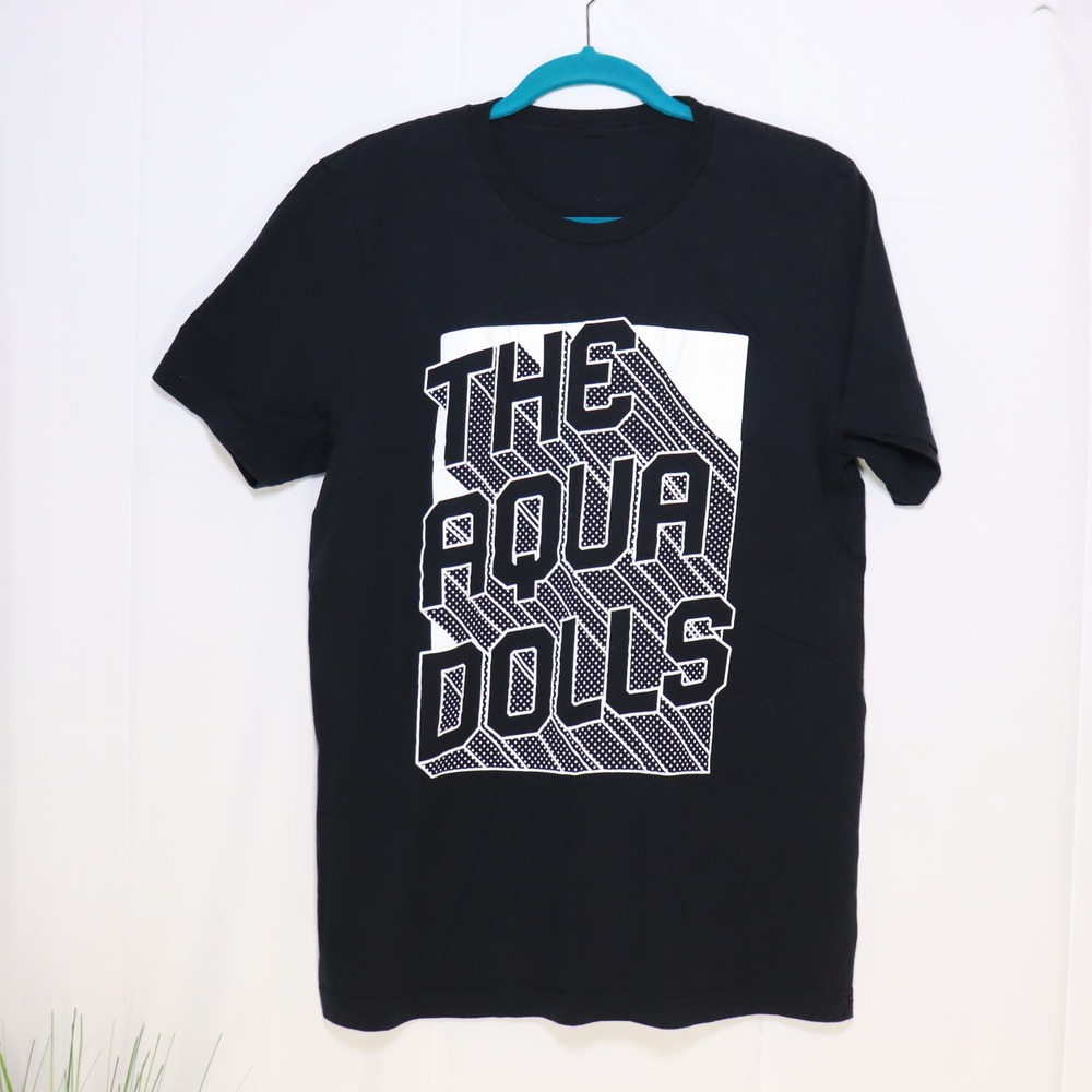 The Aquadolls‎ Band Tee Unisex Small Black Excellent Graphic Print Short Sleeve